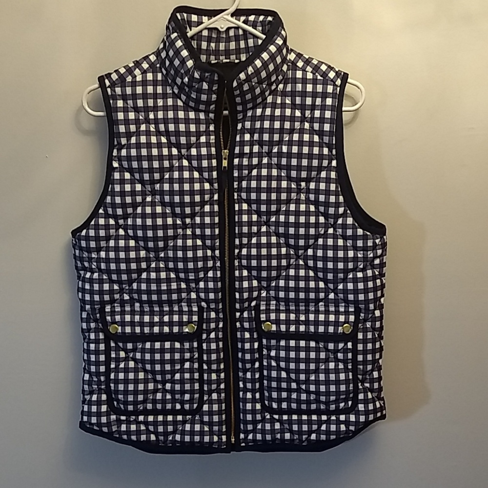 J.Crew gingham puffer vest